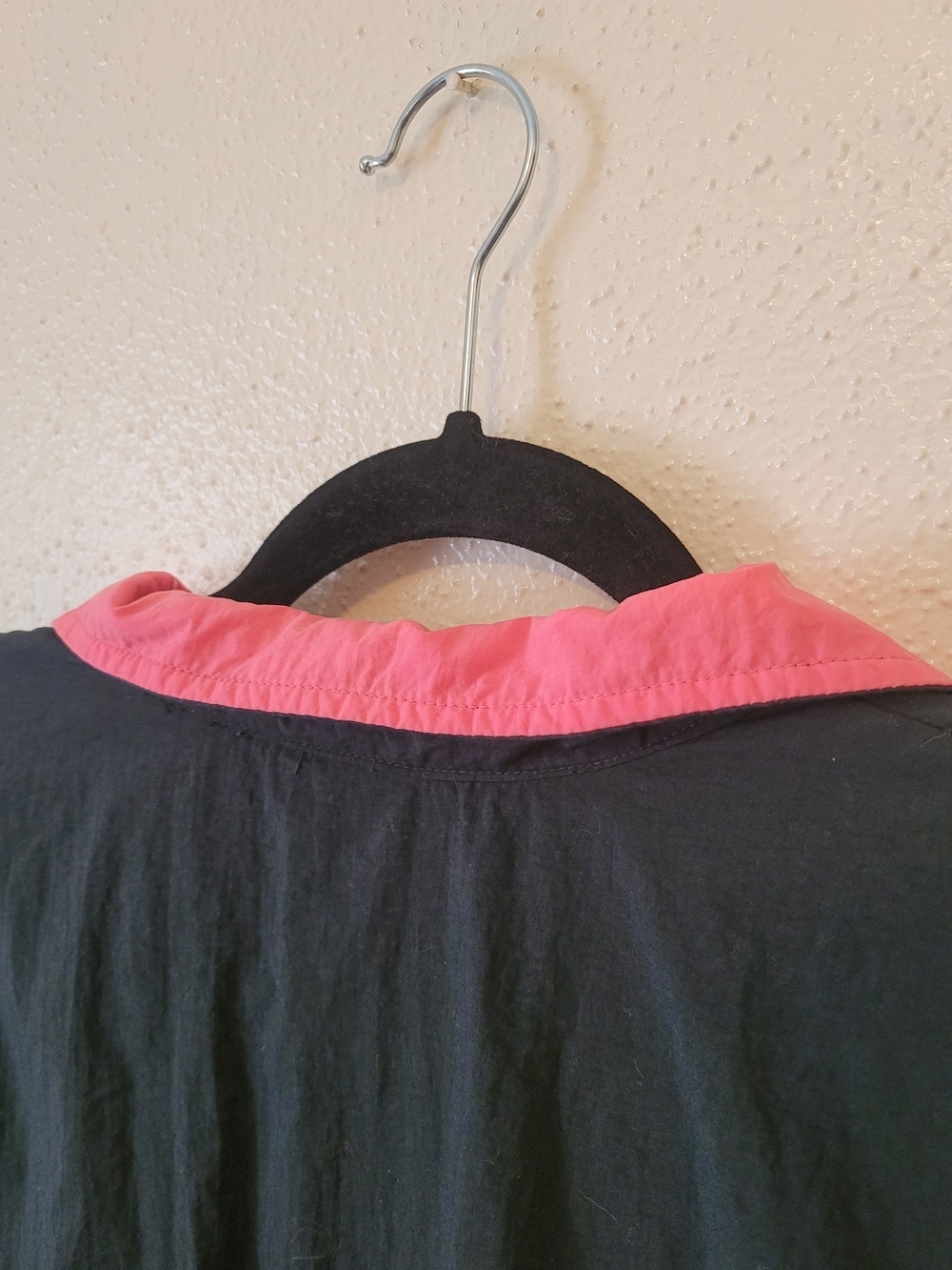Vintage Nike Windbreaker Gray Tag 1/4 Zip Jacket Logo Color Block Pink Black XL - Picture 6 of 6